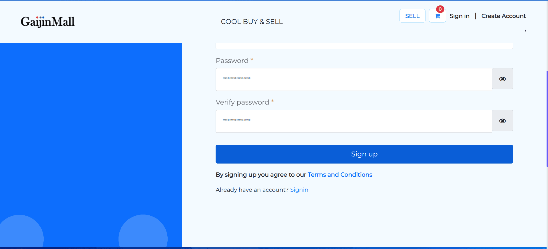 Create Account Form Part 2